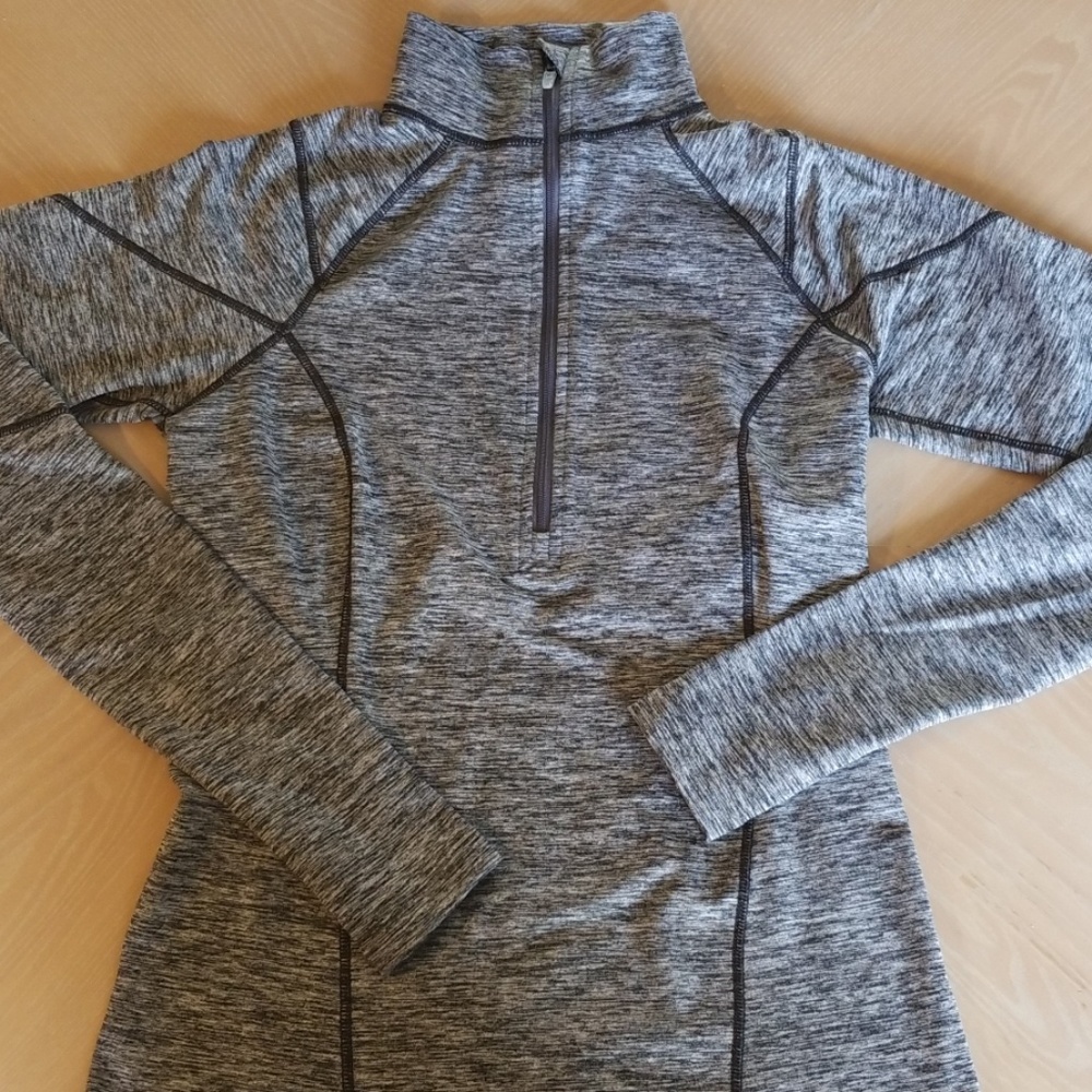 Reebok, gray, long sleeve althletic half zip. XS